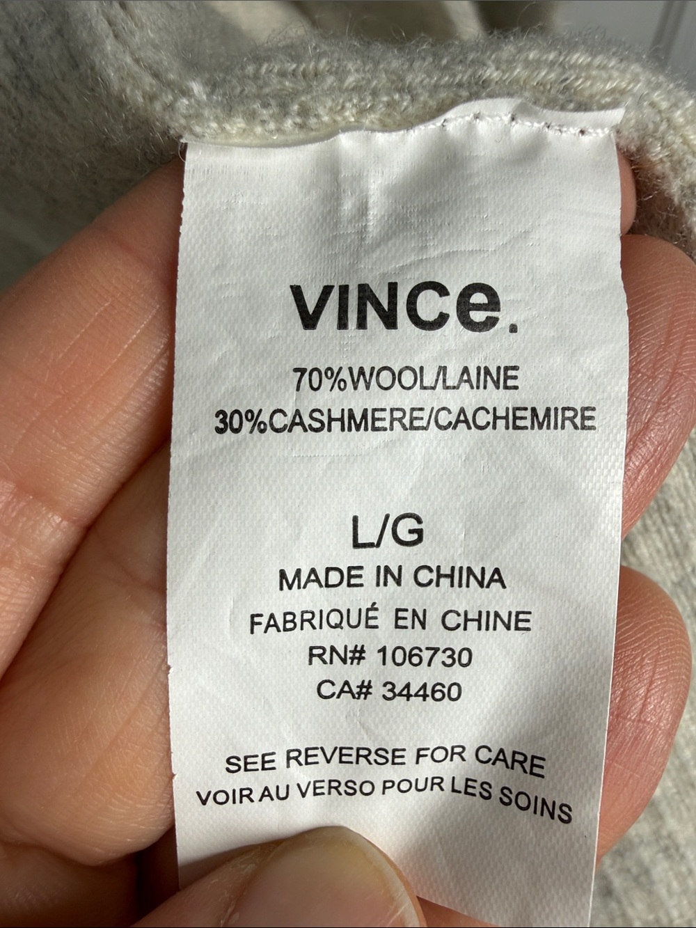 Vince blue oatmeal ombre open front cardigan wool and cashmere blend size large - Picture 5 of 7